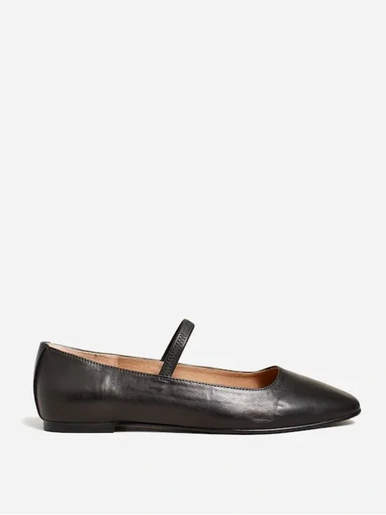 Madewell The Greta Ballet Flat Black Leather Size 10 - Picture 1 of 11